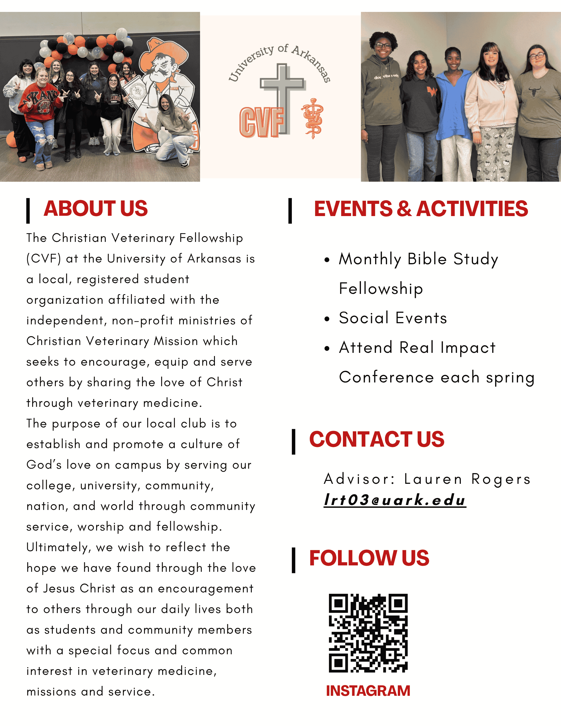 University of Arkansas Pre-Vet Club Flyer